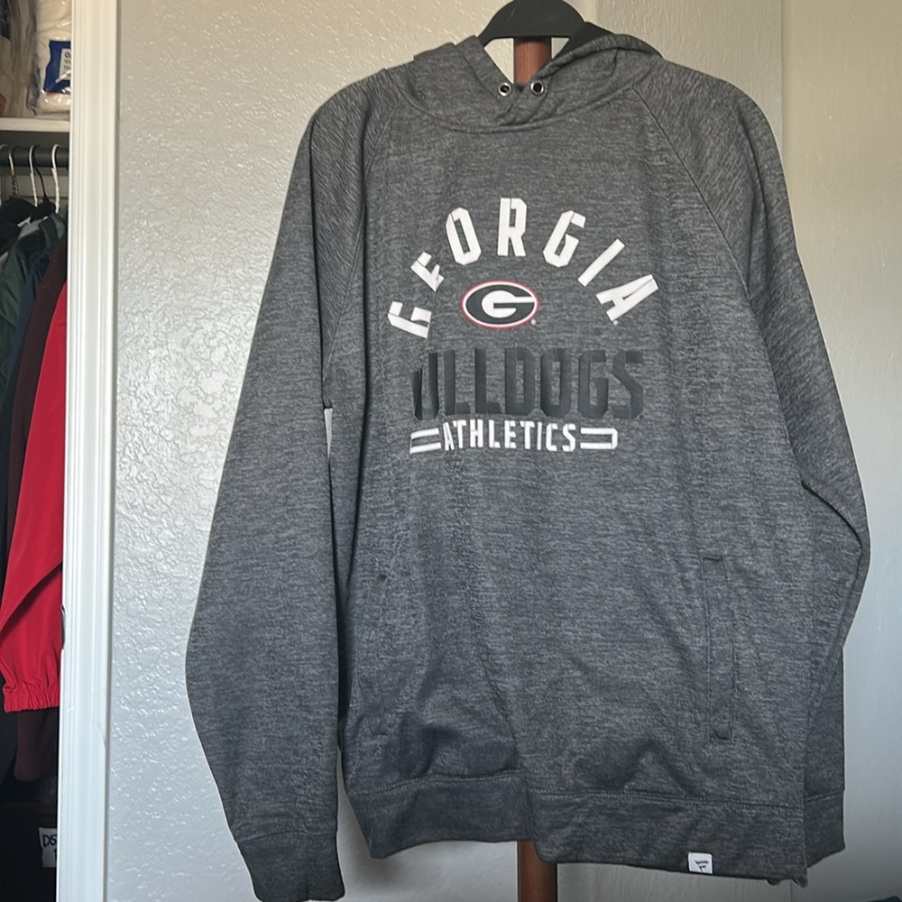 Fanatics NCAA Georgia Bulldogs Gray Hoodie Sweatshirt Men’s Large |D131 - Picture 1 of 9
